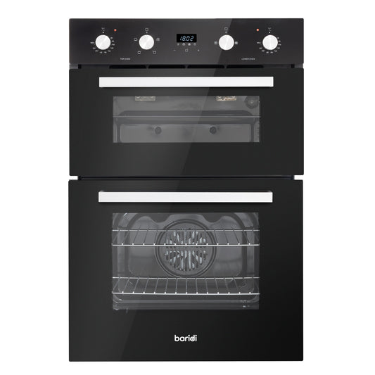 Baridi 90cm 88L Built-In Double Oven, Capacity, Energy Rating A, Black Glass – DH279