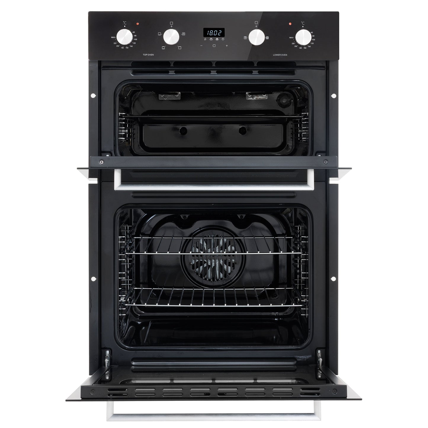 Baridi 90cm 88L Built-In Double Oven, Capacity, Energy Rating A, Black Glass – DH279