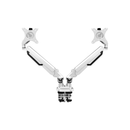 Double Monitor Arms, Adjustable & Rotating 9kg Load Capacity, 17-32" Screens - White - DH27