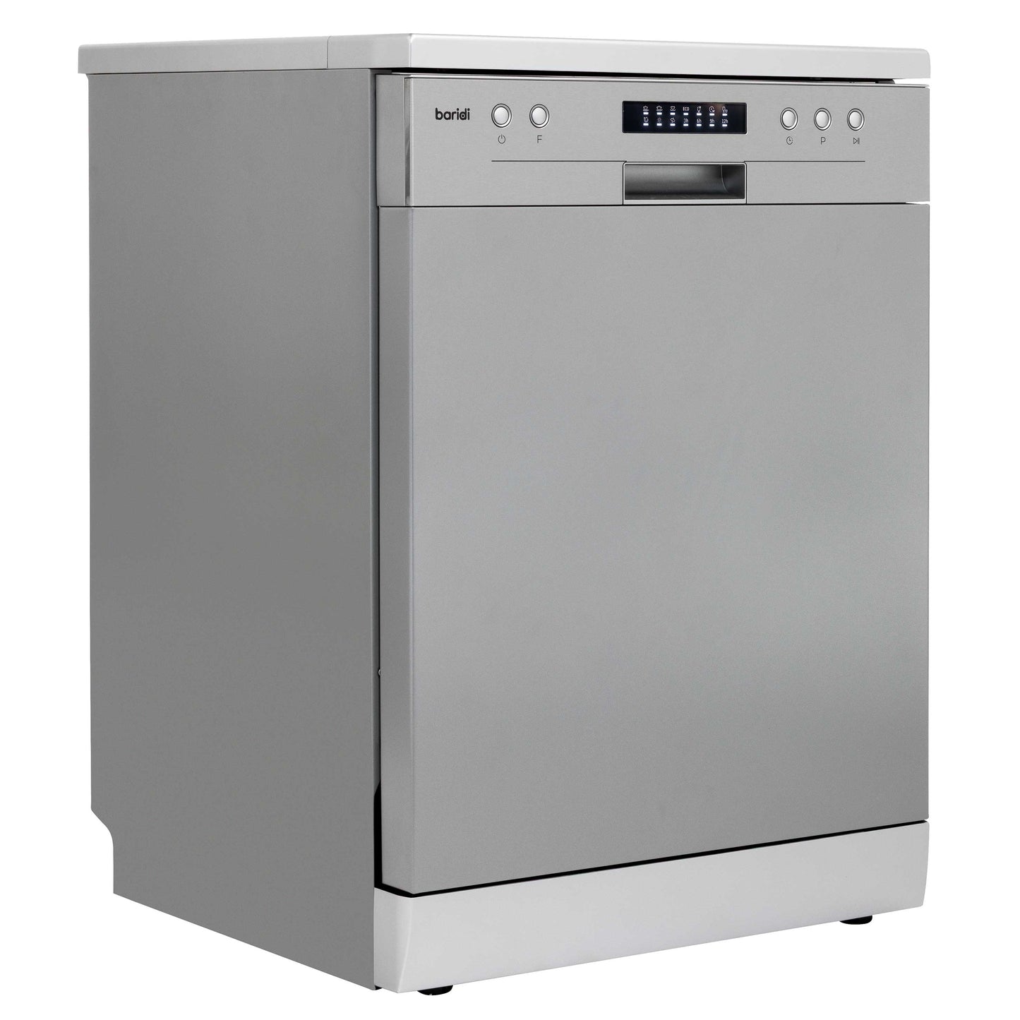 Baridi 60cm Freestanding Dishwasher, 13 Place Settings, 6 Programs, Silver - DH280