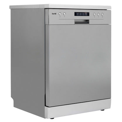 Baridi 60cm Freestanding Dishwasher, 13 Place Settings, 6 Programs, Silver - DH280