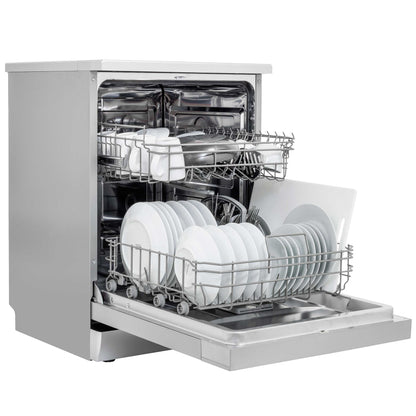 Baridi 60cm Freestanding Dishwasher, 13 Place Settings, 6 Programs, Silver - DH280
