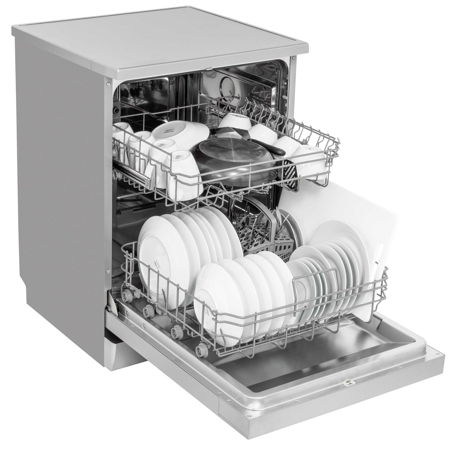 Baridi 60cm Freestanding Dishwasher, 13 Place Settings, 6 Programs, Silver - DH280