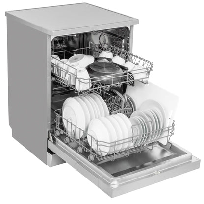 Baridi 60cm Freestanding Dishwasher, 13 Place Settings, 6 Programs, Silver - DH280