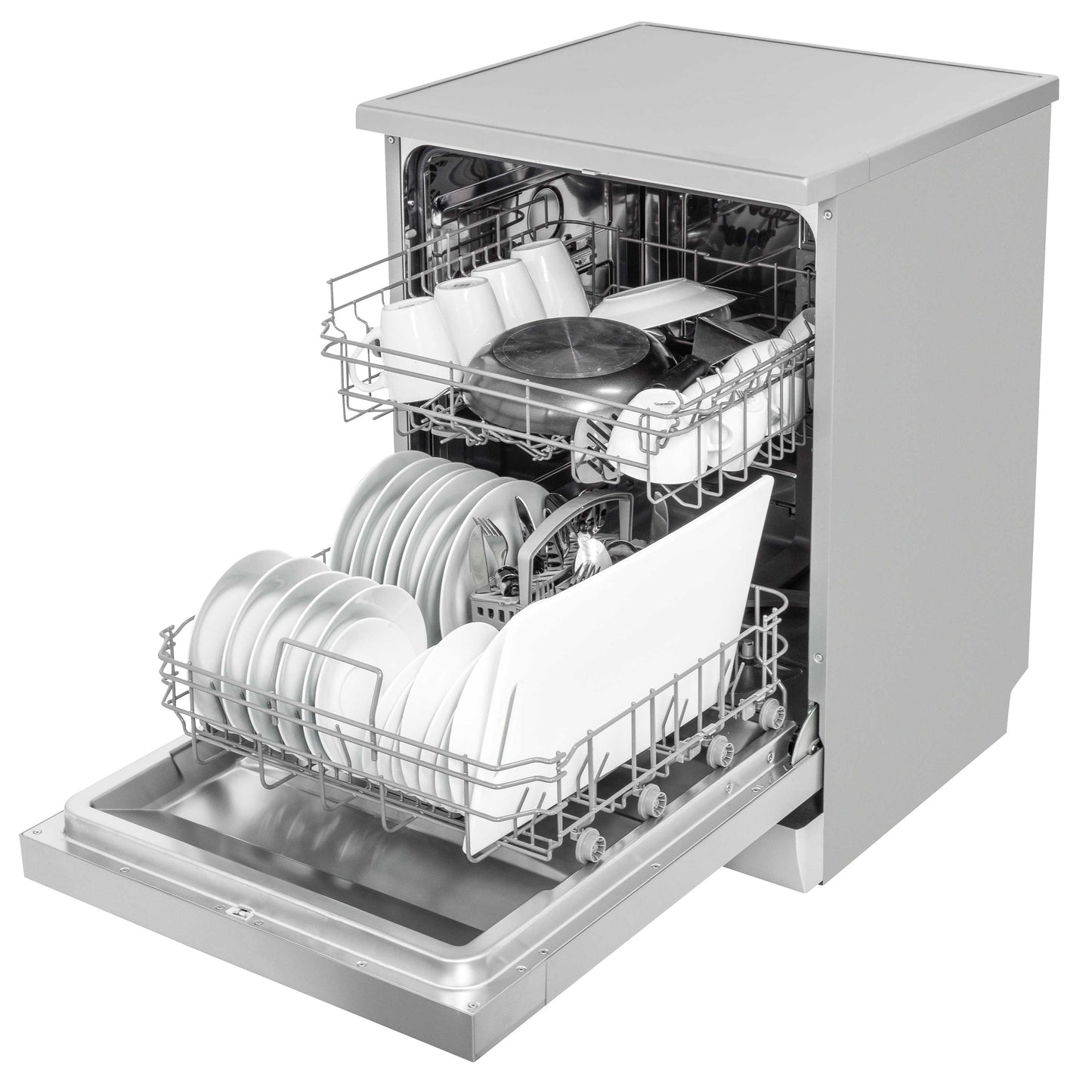 Baridi 60cm Freestanding Dishwasher, 13 Place Settings, 6 Programs, Silver - DH280