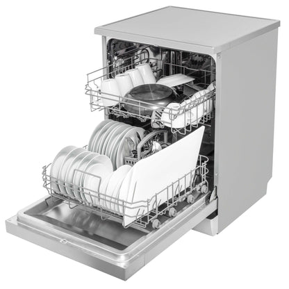 Baridi 60cm Freestanding Dishwasher, 13 Place Settings, 6 Programs, Silver - DH280