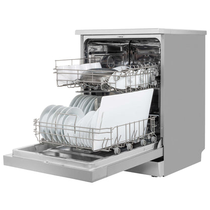 Baridi 60cm Freestanding Dishwasher, 13 Place Settings, 6 Programs, Silver - DH280