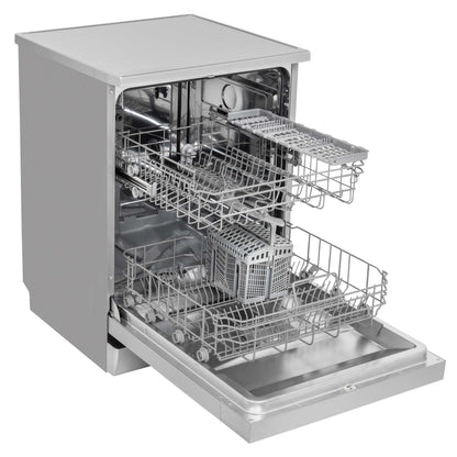 Baridi 60cm Freestanding Dishwasher, 13 Place Settings, 6 Programs, Silver - DH280