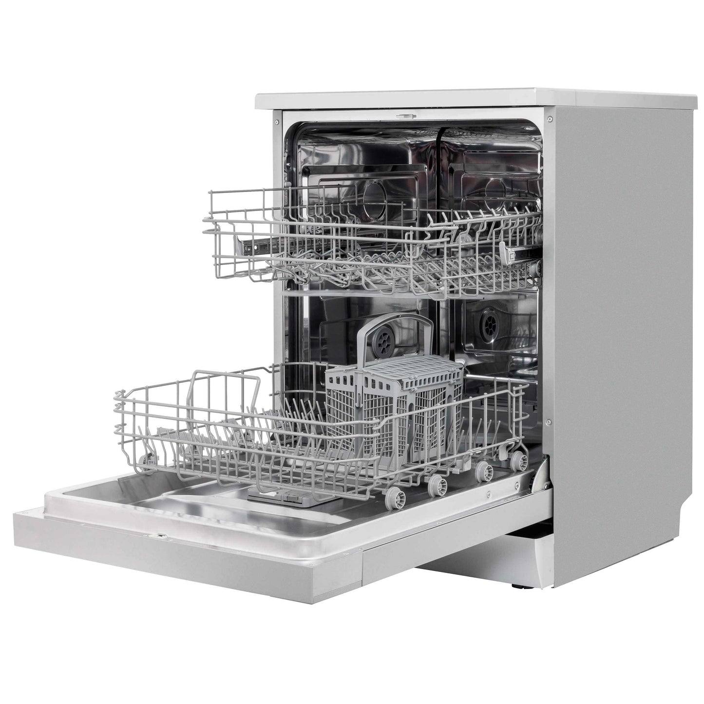 Baridi 60cm Freestanding Dishwasher, 13 Place Settings, 6 Programs, Silver - DH280
