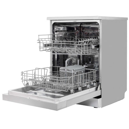 Baridi 60cm Freestanding Dishwasher, 13 Place Settings, 6 Programs, Silver - DH280