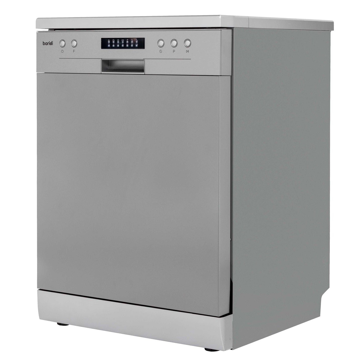 Baridi 60cm Freestanding Dishwasher, 13 Place Settings, 6 Programs, Silver - DH280