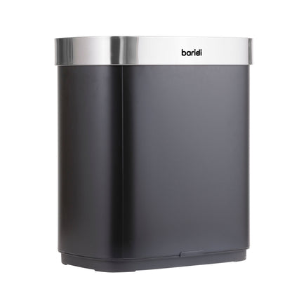 Baridi Sensor Bin, 50L Capacity, Black/Stainless Steel – DH281