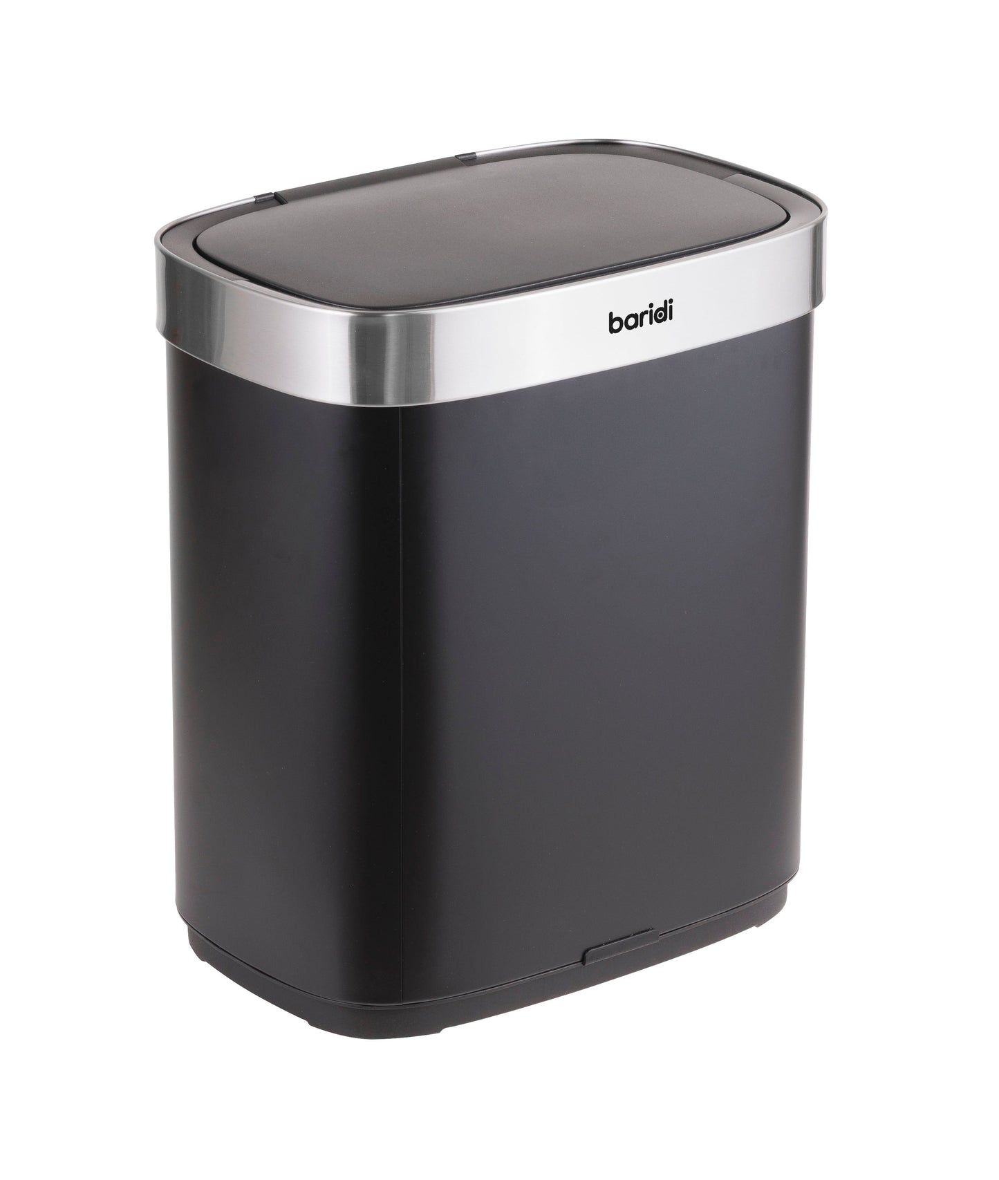 Baridi Sensor Bin, 50L Capacity, Black/Stainless Steel – DH281