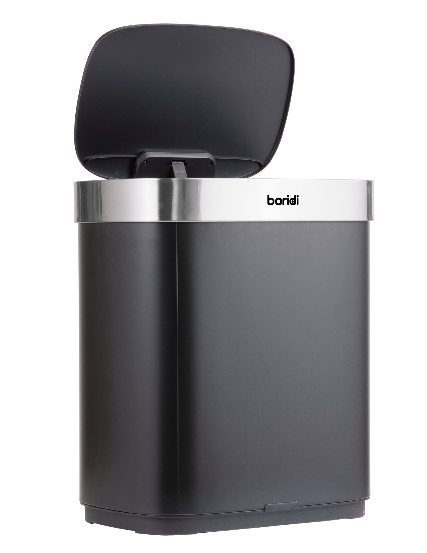 Baridi Sensor Bin, 50L Capacity, Black/Stainless Steel – DH281