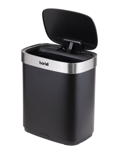 Baridi Sensor Bin, 50L Capacity, Black/Stainless Steel – DH281
