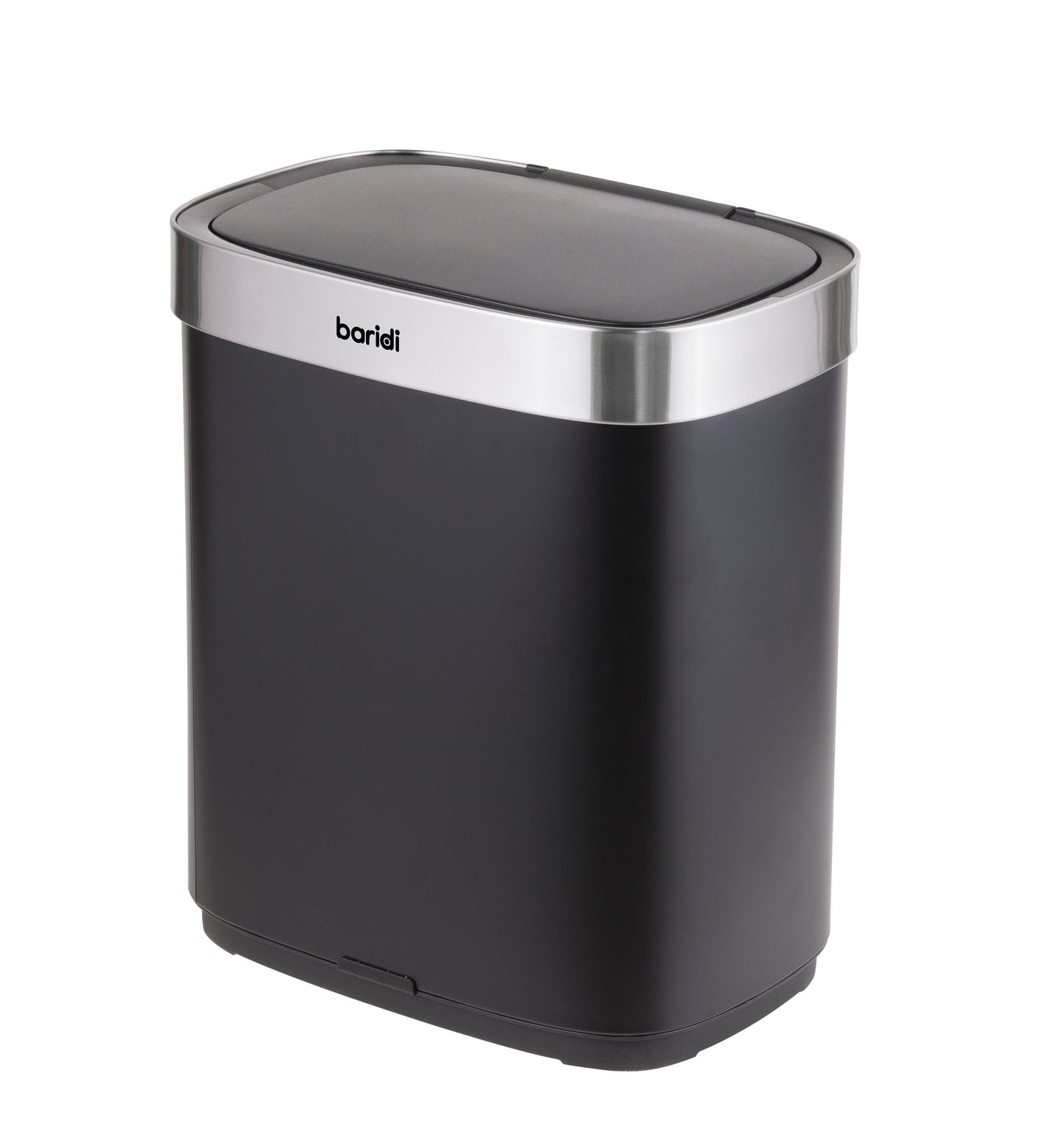 Baridi Sensor Bin, 50L Capacity, Black/Stainless Steel – DH281