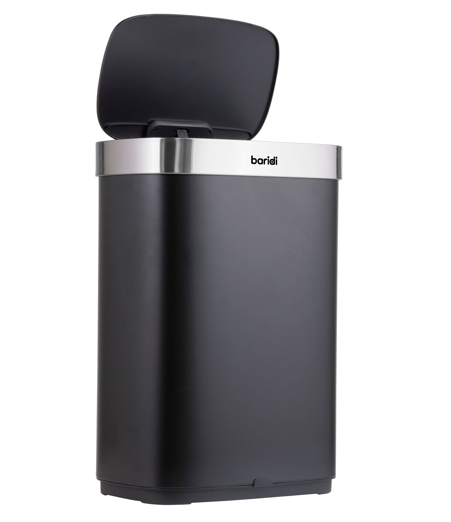 Baridi Sensor Bin, 65L Capacity, Black/Stainless Steel – DH282