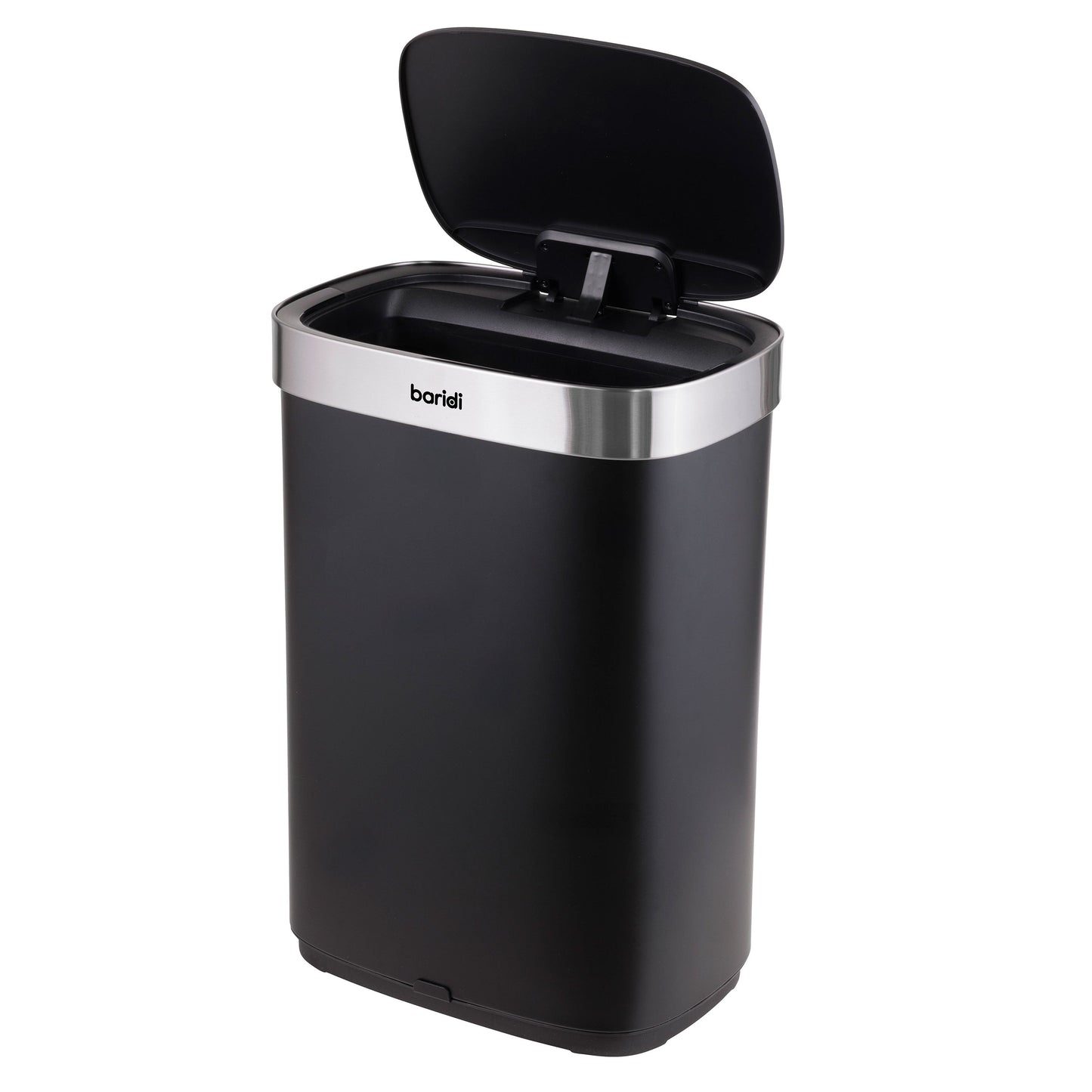Baridi Sensor Bin, 65L Capacity, Black/Stainless Steel – DH282