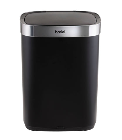 Baridi Sensor Bin, 65L Capacity, Black/Stainless Steel – DH282