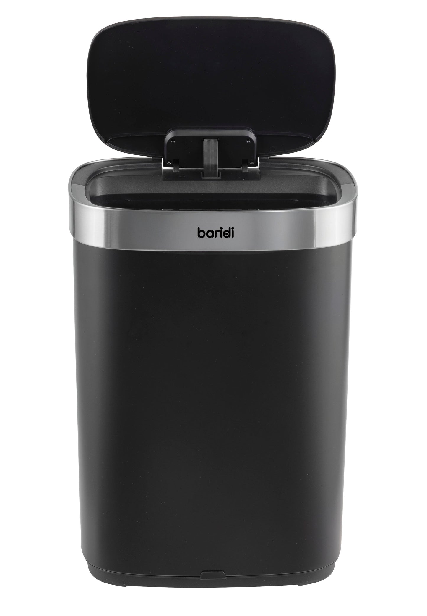 Baridi Sensor Bin, 65L Capacity, Black/Stainless Steel – DH282