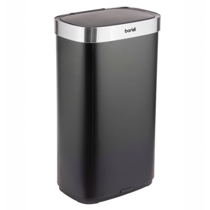 Baridi Sensor Bin, 80L Capacity, Black/Stainless Steel - DH283