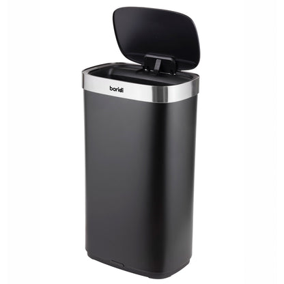Baridi Sensor Bin, 80L Capacity, Black/Stainless Steel - DH283