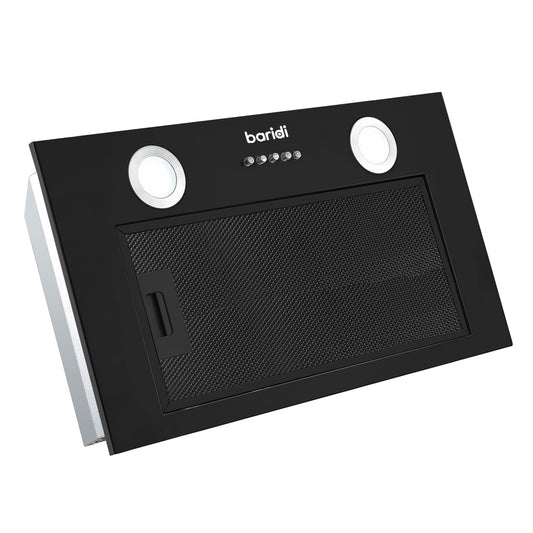 Baridi Built-In Cooker Hood 52cm with 5 Layer Filter, Black - DH285