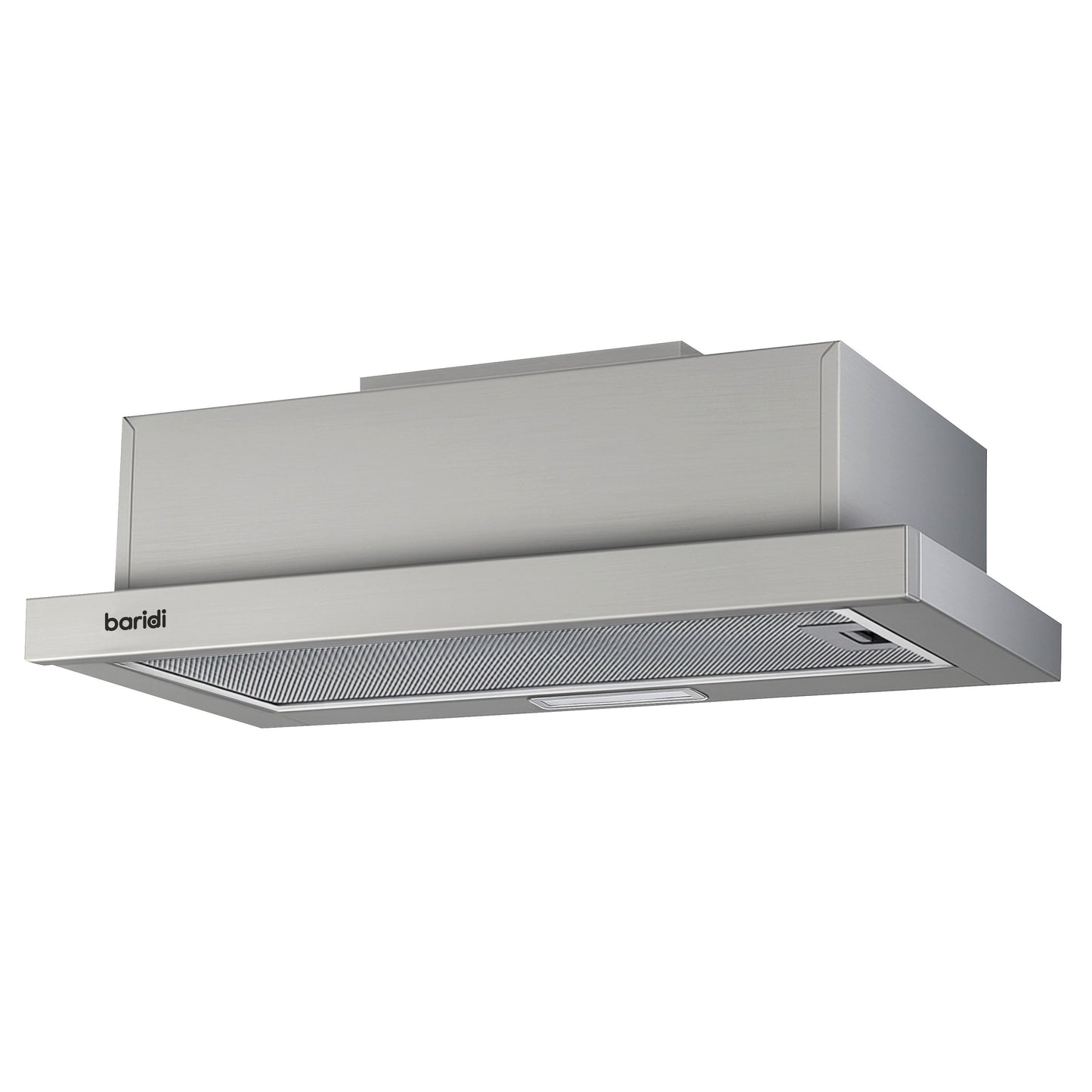 Baridi Telescopic Cooker Hood, 60cm with Aluminium Filters, Stainless Steel – DH286