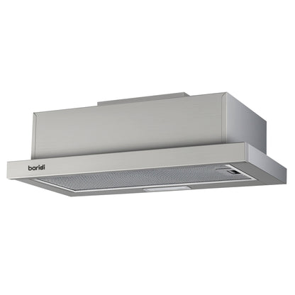 Baridi Telescopic Cooker Hood, 60cm with Aluminium Filters, Stainless Steel – DH286