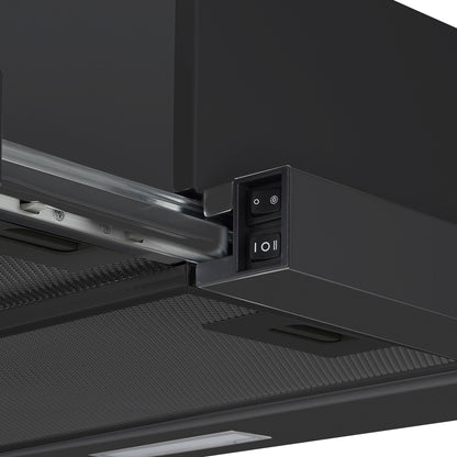 Baridi Telescopic Cooker Hood, 60cm with Aluminium Filters, Black – DH287