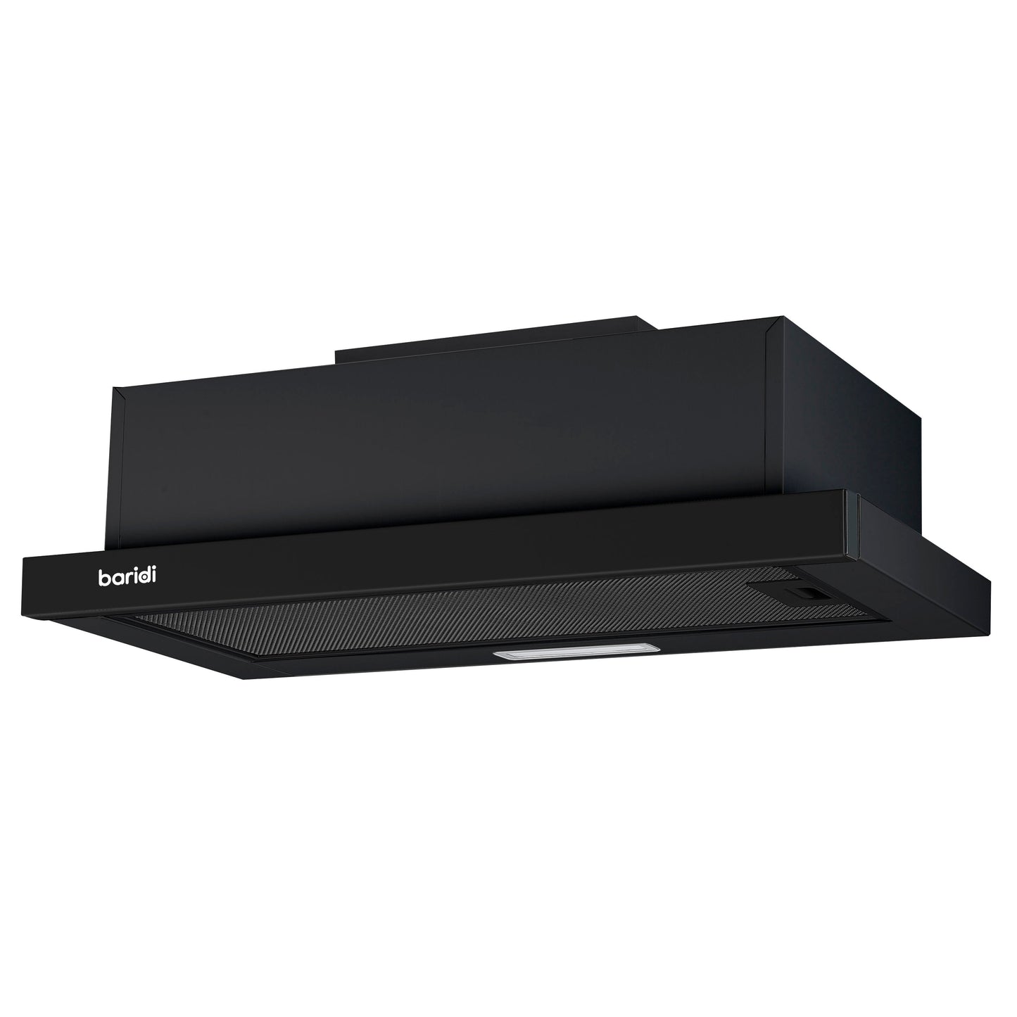 Baridi Telescopic Cooker Hood, 60cm with Aluminium Filters, Black – DH287