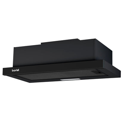Baridi Telescopic Cooker Hood, 60cm with Aluminium Filters, Black – DH287