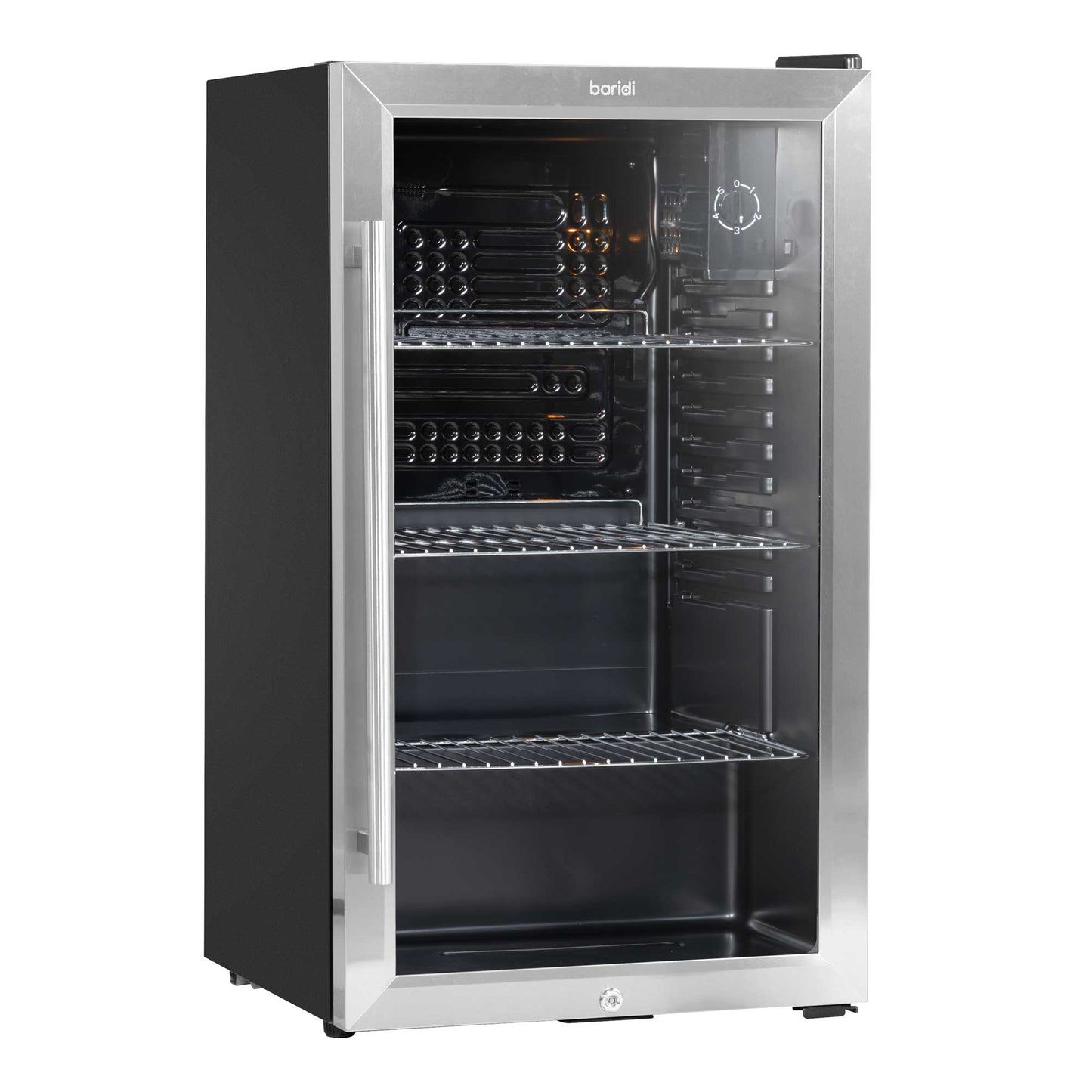 Baridi 85L Under Counter Drinks, Beer & Wine Cooler Fridge with Light, Stainless Steel - DH31