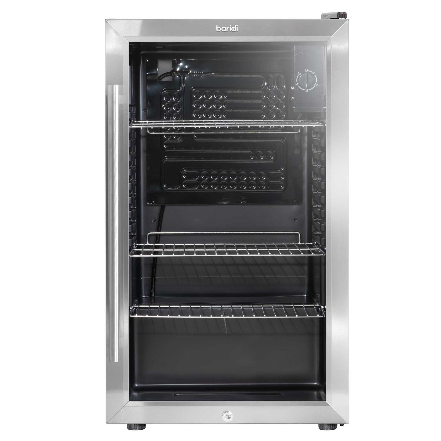 Baridi 85L Under Counter Drinks, Beer & Wine Cooler Fridge with Light, Stainless Steel - DH31