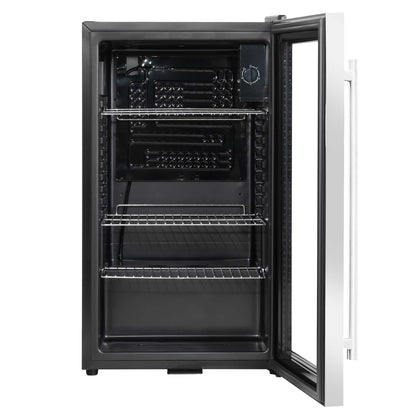 Baridi 85L Under Counter Drinks, Beer & Wine Cooler Fridge with Light, Stainless Steel - DH31