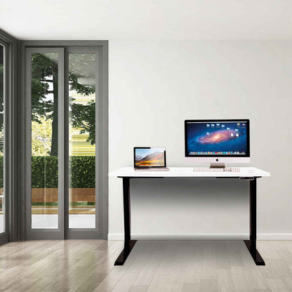 White Electric Height Adjustable Standing Desk, 1400 x 700mm Dual Motor 100kg - DH32