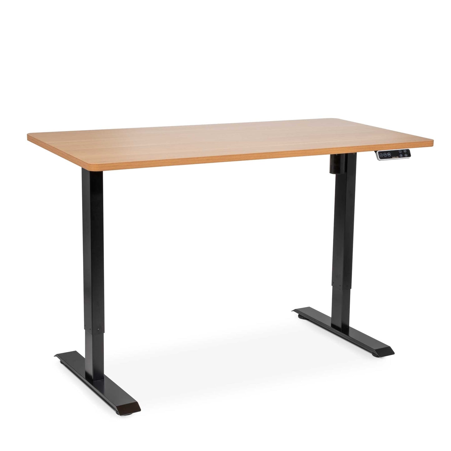 Oak Electric Adjustable-Height Standing Desk with Memory, 1400 x 700mm - DH41