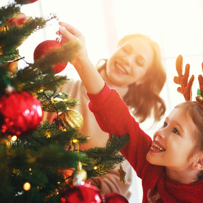 Artificial Hinged Christmas Tree, 6ft/180cm with 1200+ PE Tips & PVC Interior - DH45