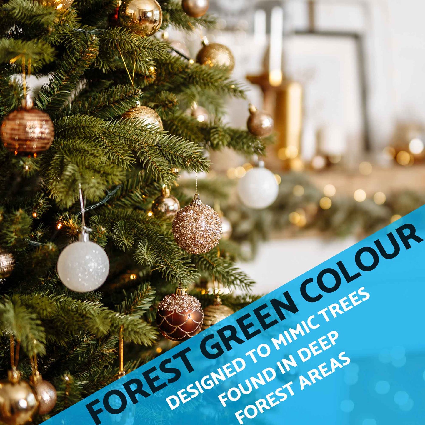 Artificial Hinged Christmas Tree, 6ft/180cm with 1200+ PE Tips & PVC Interior - DH45