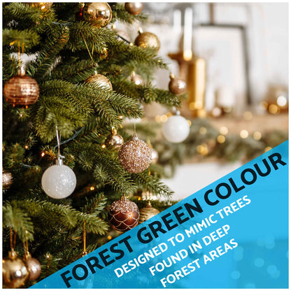 Artificial Hinged Christmas Tree, 7ft/210cm with 1400+ PE Tips & PVC Interior - DH46