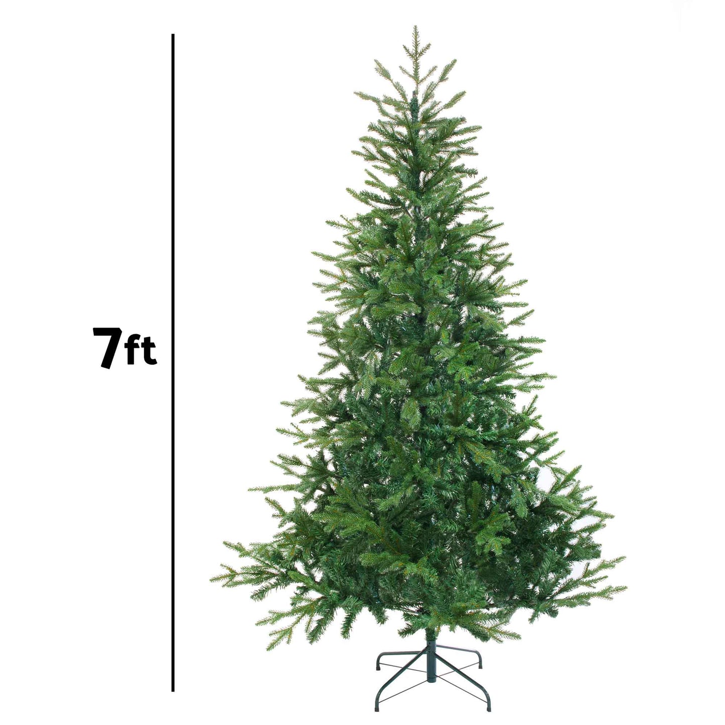 Artificial Hinged Christmas Tree, 7ft/210cm with 1400+ PE Tips & PVC Interior - DH46