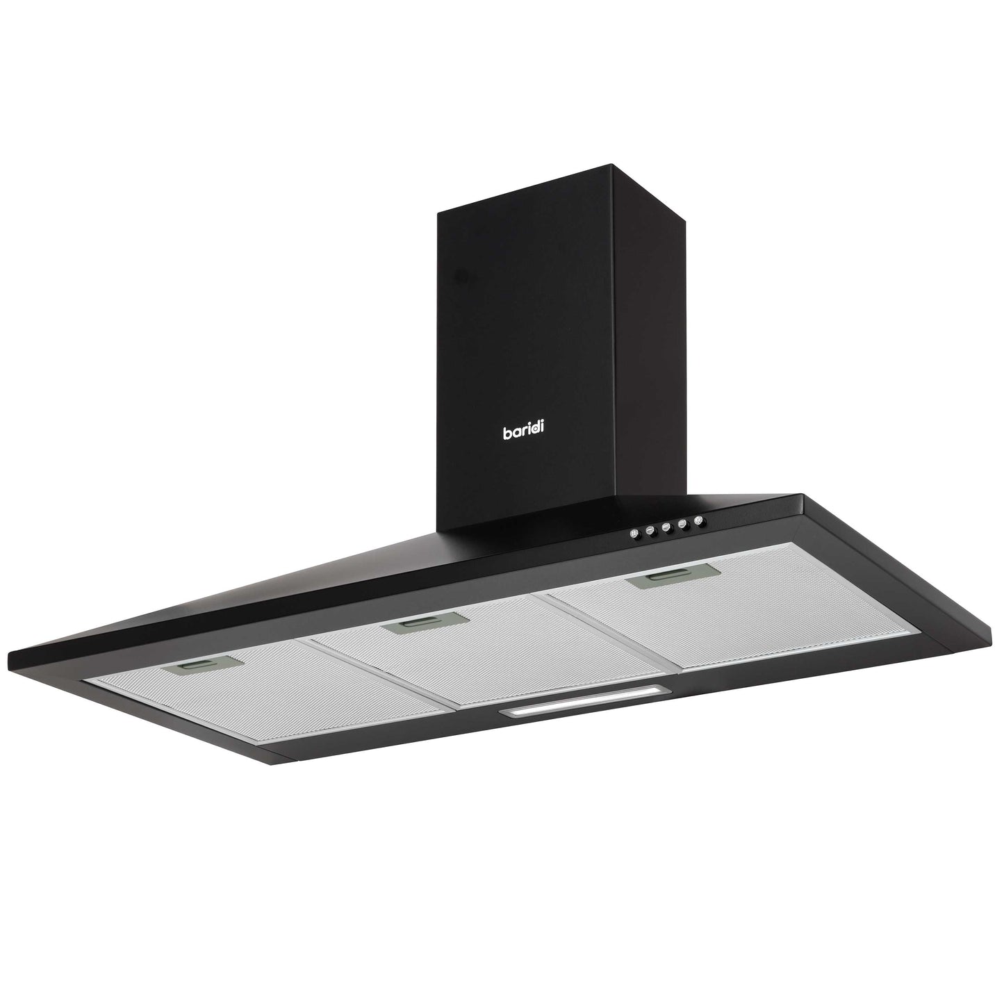 Baridi 90cm Chimney Style Cooker Hood with Carbon Filters, Black - DH59
