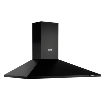 Baridi 90cm Chimney Style Cooker Hood with Carbon Filters, Black - DH59