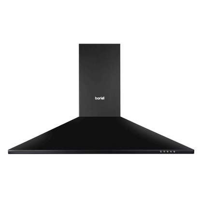 Baridi 90cm Chimney Style Cooker Hood with Carbon Filters, Black - DH59