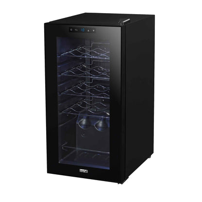 Baridi 15 Bottle Wine Fridge with Touch Controls & LED Light, Black - DH5