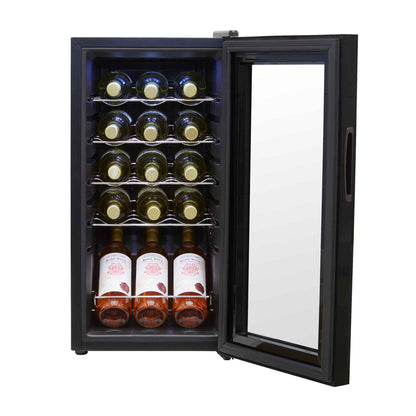 Baridi 15 Bottle Wine Fridge with Touch Controls & LED Light, Black - DH5