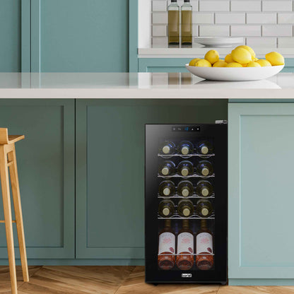 Baridi 15 Bottle Wine Fridge with Touch Controls & LED Light, Black - DH5