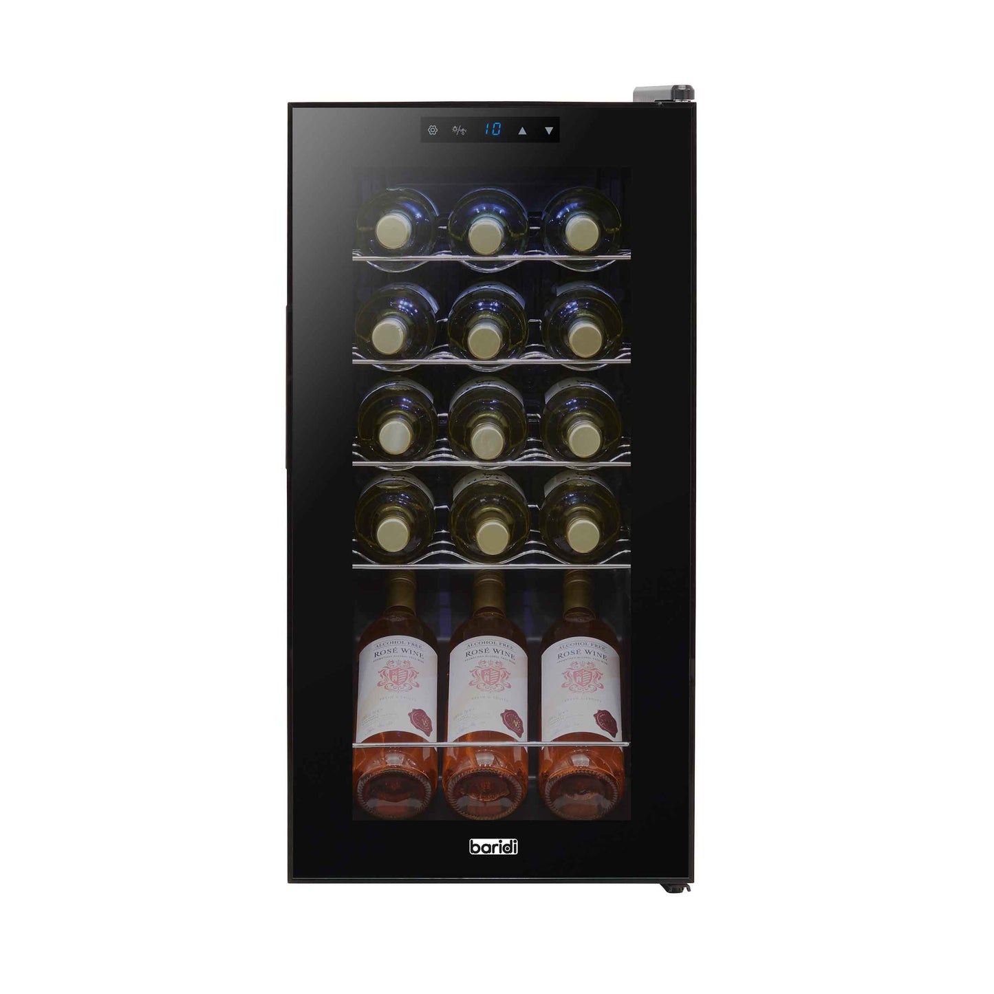Baridi 15 Bottle Wine Fridge with Touch Controls & LED Light, Black - DH5