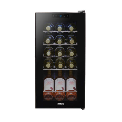 Baridi 15 Bottle Wine Fridge with Touch Controls & LED Light, Black - DH5