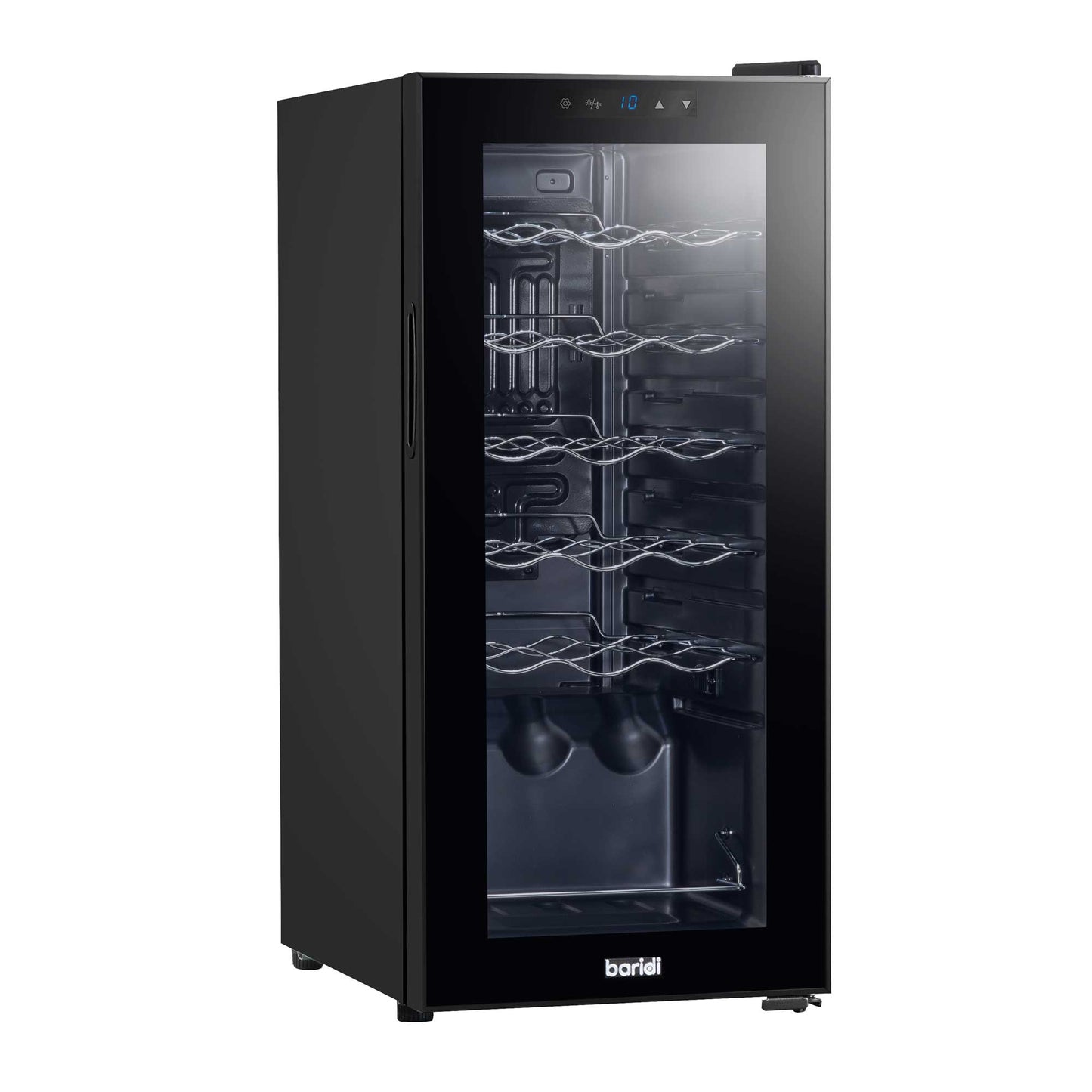 Baridi 18 Bottle Wine Cooler Fridge with Digital Touch Screen Controls & LED Light, Black - DH6